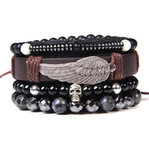 GolbalJew Men's Leather Bracelets