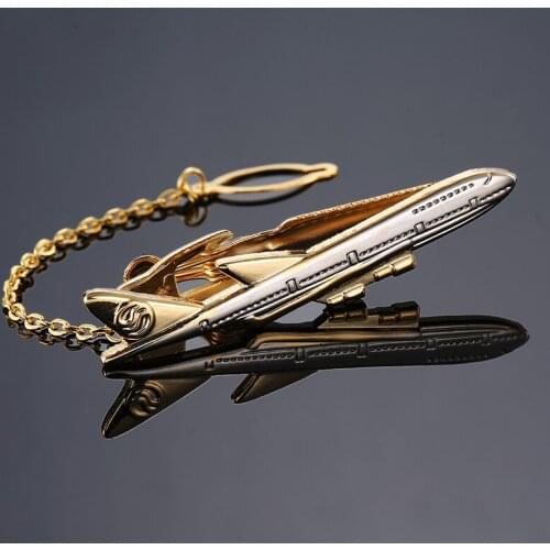 Classical Tie Bar Spitfire Airplane Design Tie Clip Aircraft Tie Pin clips Mens High Quality Wedding Gift Brand Jewelry