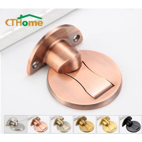 Magnetic Door Stops Nail-free 304 Stainless Steel Ground Suction Invisible Strong Magnetic Anti-collision Furniture Door Stopper