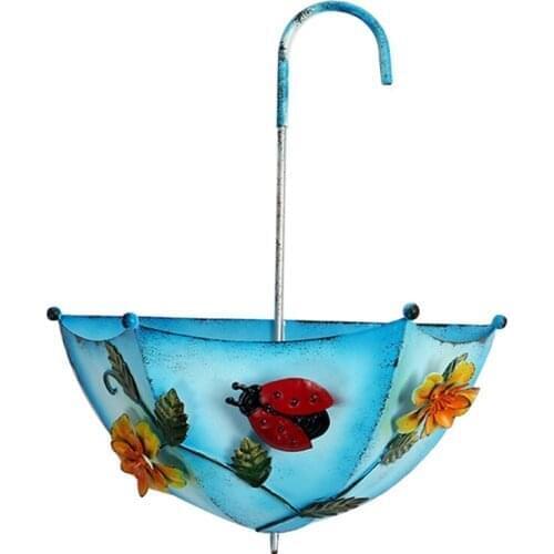Metal Umbrella Hanging Planter Wall Decor Inspirational Plant Hanger Flower Pot for Home Office Garden