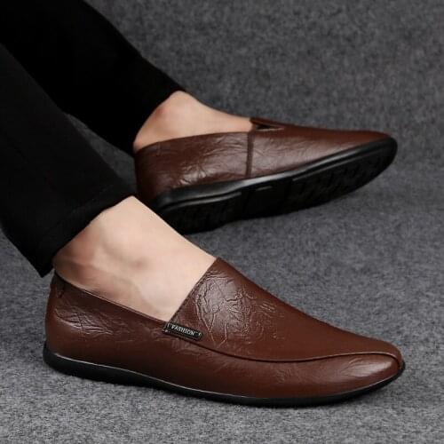 Men casual fashion sapato leisure Mens masculino flat shoes cuero spring black shose mens 2020 de male para sapatos leather hot