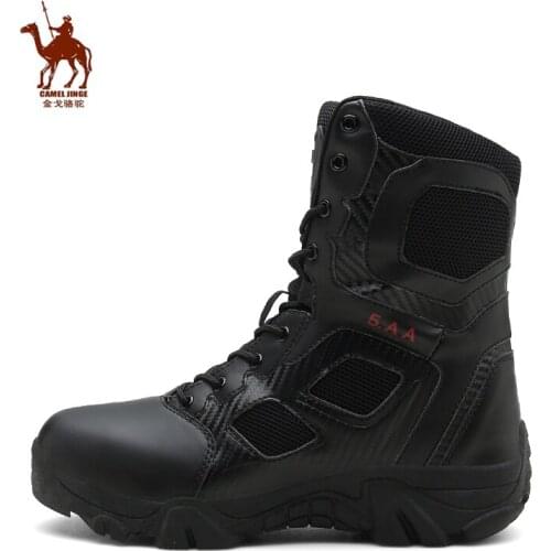 CAMEL JINGE Men Hiking Boots Waterproof Winter Outdoor Desert Trekking Rubber Non-slip Tactical Shoes Mens Military Boots 2019