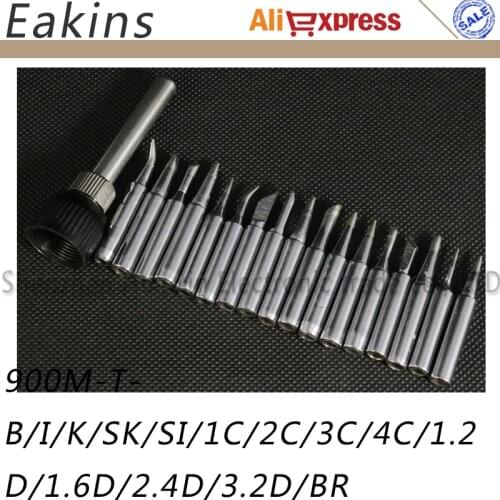 18pcs/lot 900M-T Lead-free Solder Tip Set Iron Tip For 36 SAIKE ATTEN AOYUE KADA YIHUA Soldering Rework Station Solder