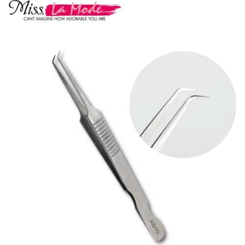 As 10 Non-magnetic Tweezers For 3D 6D Eyelash Extension Free Shipping Stainless Curled Tweezers for False Eyelashes Makeup Tools