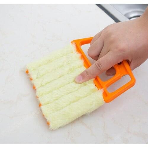 Orange Venetian blind blade Cleaner With Handle Washable Micro fibre Duster Air Conditioner Duster Cleaner