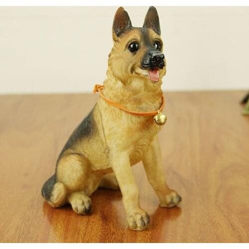 Pastoral Simulation German Shepherd Dog Resin Accessories Home Livingroom Sculpture Crafts Outdoor Garden Figurines Decoration