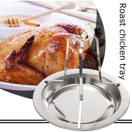 Stainless Steel Chicken Roaster Rack Plate Lightness and Portability No Space Occupy Non Stick DIY BBQ Grill Stand Kitchen