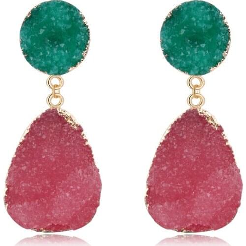 1Pair Bohemia Resin Dangle Drop Earrings For Women Jewelry Handmade Water Drop Earings Ear Drop Large Long Earrings Gift