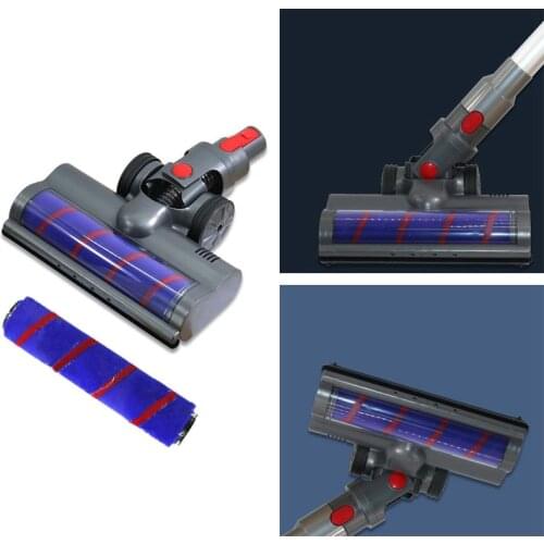 TOP!-Electric Fluffy Floor Brush Head for Dyson Vacuum Cleaner Replacement Parts with Roller Brush