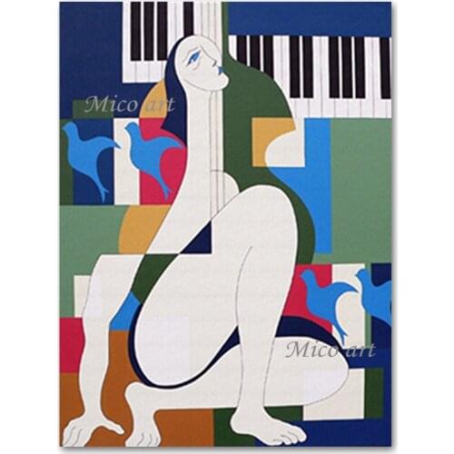 Modern Living Room Wall Decorative Item Abstract Picasso Canvas Oil Painting Reproduction No Frame Wall Canvas Art Panel Set