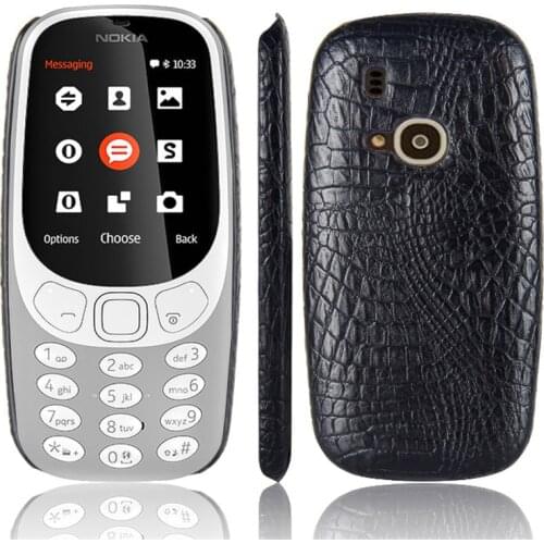 For Nokia 3310 2017 Case Crocodile Grain Hard PC with PU Leather Back Cover Phone Case for Nokia 3310 2017 Hard Shell Cover