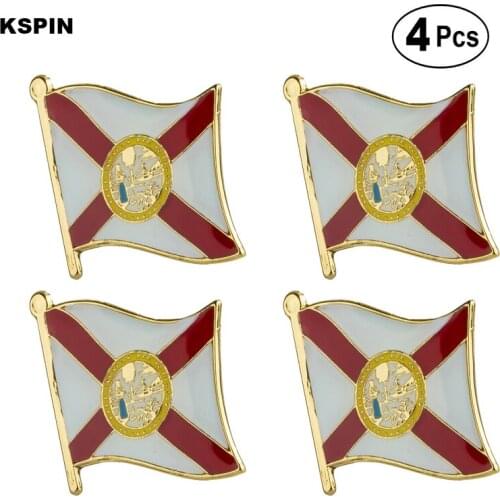 U.S.A Florida Flag Pin Lapel Pin Badge Brooch Icons 4pcs