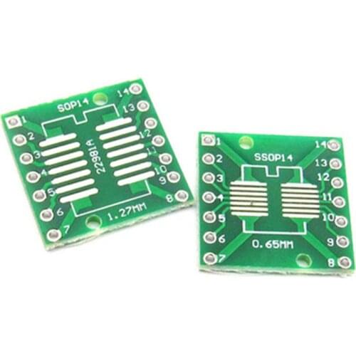 10pcs TSSOP14 SSOP14 SOP14 to DIP14 PCB Transfer Board DIP Pin Board Pitch Adapter
