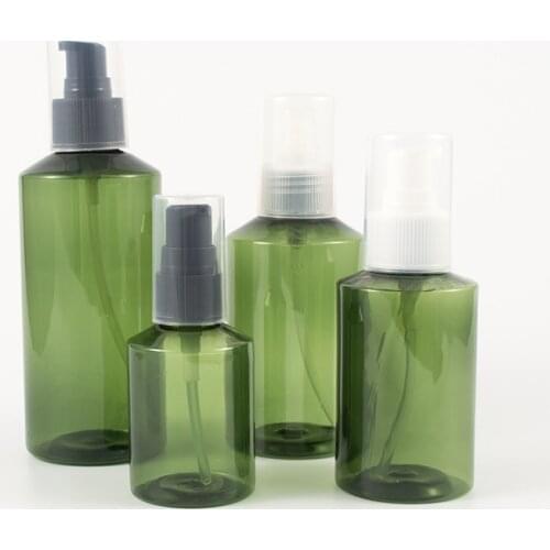 100ml/150ml/200ml Full Cover Powder Pump Beak Emulsion Pump Ink Green Oblique Shoulder Plastic Bottle 10PCS/LOT