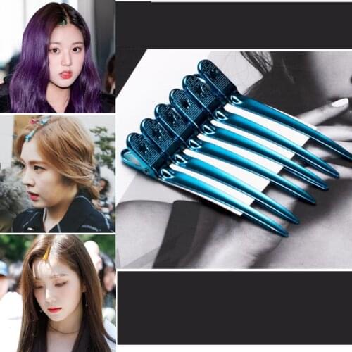 12Pcs Metal Duck Mouth Hairdresser Hair Clip Salon Hair Clamps Hairdressing Pro Section Hair Clips Hair Styling Accessories