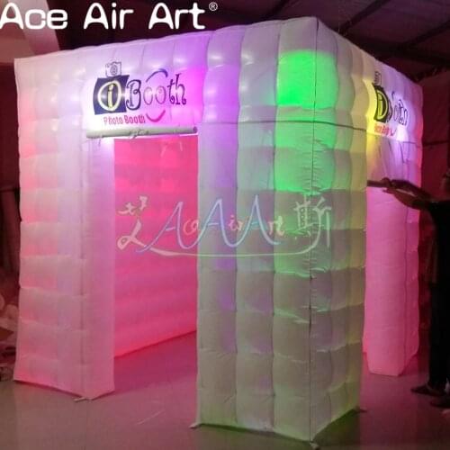 2.4 m 1 door or 2,4 doors inflatable photo booth cabin enclosure,cubic tent,private photographer house with/without lights