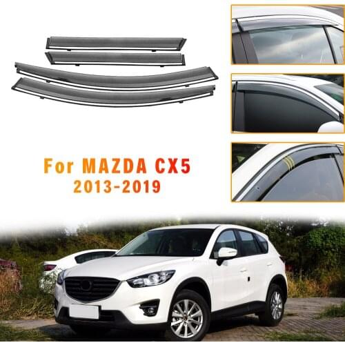 ABS 4pcs Car Styling Smoke Window For Mazda CX-5 2013 2014 2015 2016 2017 Sun Rain exterior visor Deflectors Guard Accessories