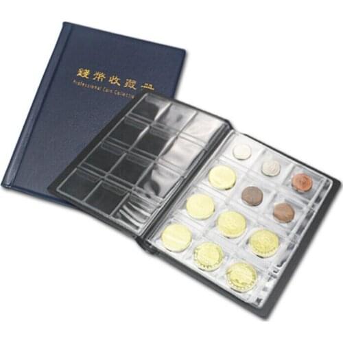 120 Pockets PU Coins Album Book Money Coin Cases Pockets Collection Storage Album for Caps Tokens Badg