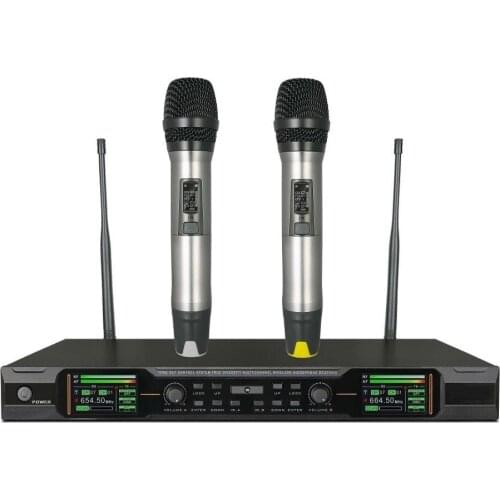 Bolymic True Diversity Wireless Karaoke Microphone system long range Professional UHF Dual Wireless Microphone Mikrofon