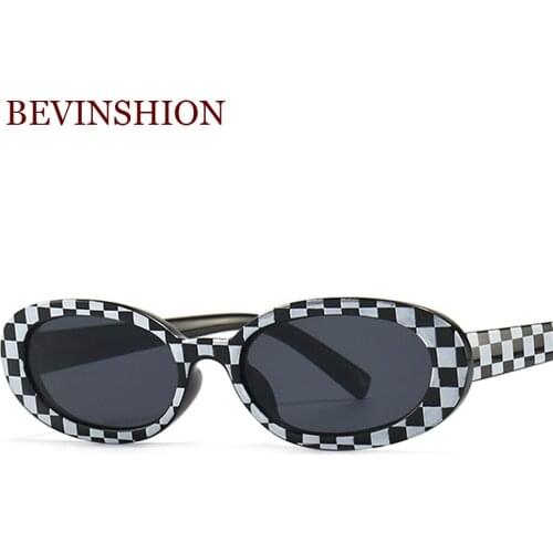 Brand Design Black And White Sunglasses Women Oval Frame Vintage Sun Glasses Men