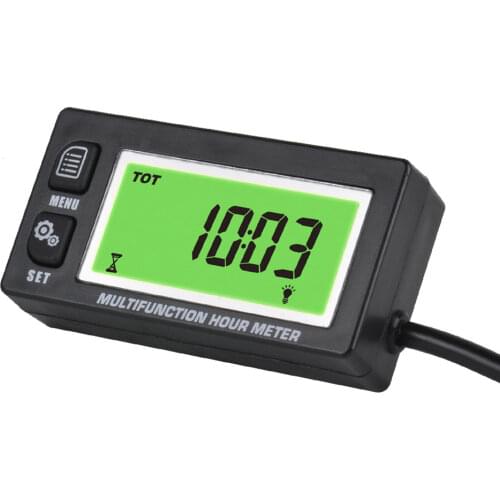 Waterproof multifunction hour meter tachometer voltmeter for gas petrol engine motocross Free Shipping