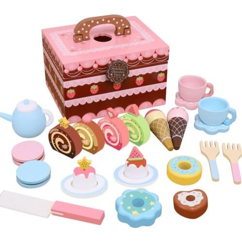 Wooden Toy Kitchen Toys Boxed Simulation Ice Cream Candy Cake Dessert Pretend Play Parent-child Interaction Wooden Magnetic Toys