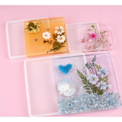 DIY Coaster Resin Mold Round Square Rectangle Shape Silicone Molds Epoxy UV Resin Craft Home Decoration Jewelry Making Tools
