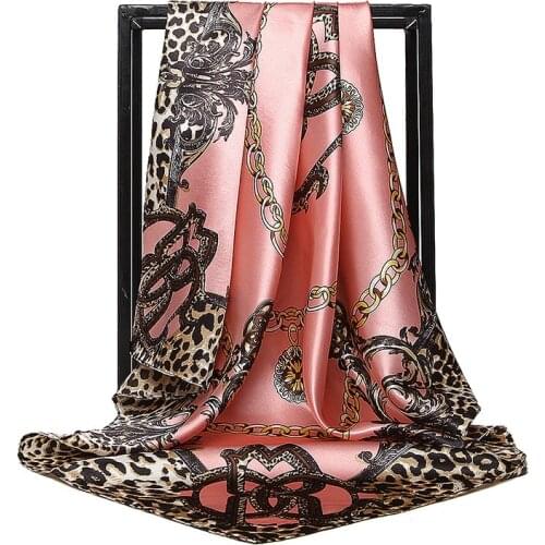 Women Luxury Square Silk Scarf 90*90cm Satin Hijab Scarf Muslim Female Shawls and Wrap Hair Head Scarves Kerchief For Ladies