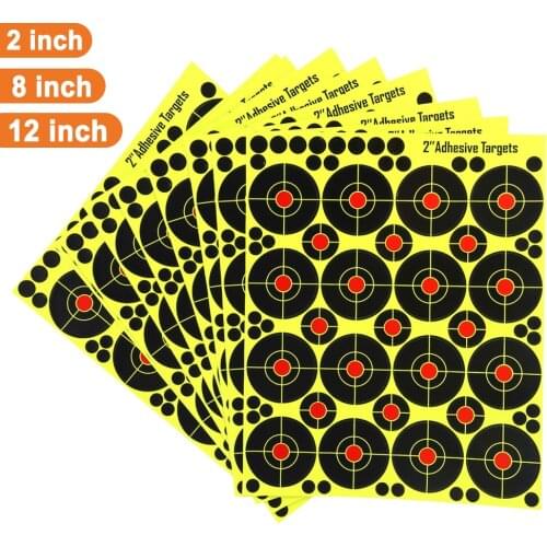 2"/8''/12'' Tactical Training Adhesive Targets Paper 10Pcs/Pack Airsoft Shooting Range Paper Paintball Fluorescence Sticker
