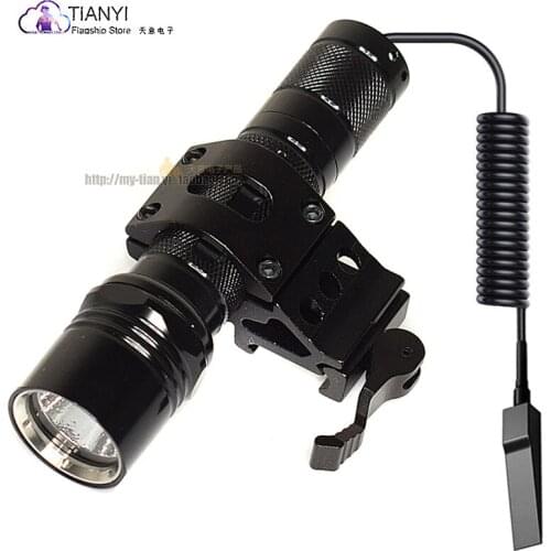Outdoor hunting light camping flashlight white/red/green tactical wire-controlled glare flashlight T2008 hunting rail fixture