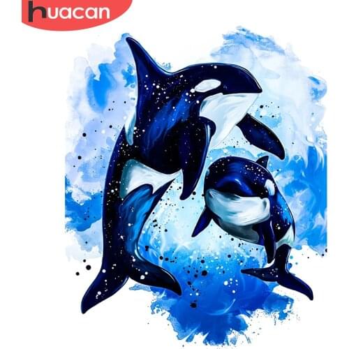 HUACAN Diamond Painting Whale Full Square New Arrival Diamond Embroidery Animal Full Square Round Diamond Mosaic Handmade Gift