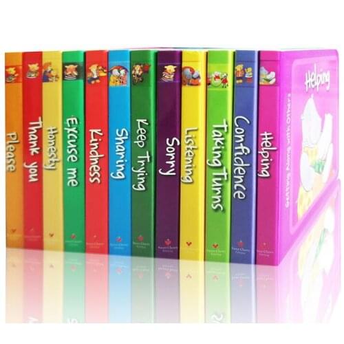 12 books/set A Case of Good Manners English board book children educational picture story pocket book 11*11cm for 2-6 years kids