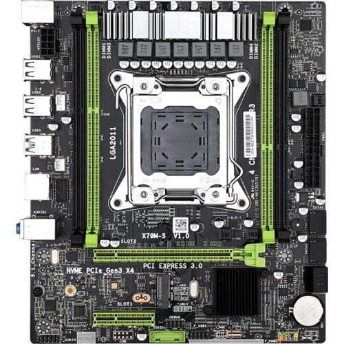 Kllisre X79 LGA 2011 Motherboard M-ATX M.2 NVME Slot Support Intel Xeon E5 V1&V2 Processor DDR3 ECC RAM X79G Desktop Mainboard