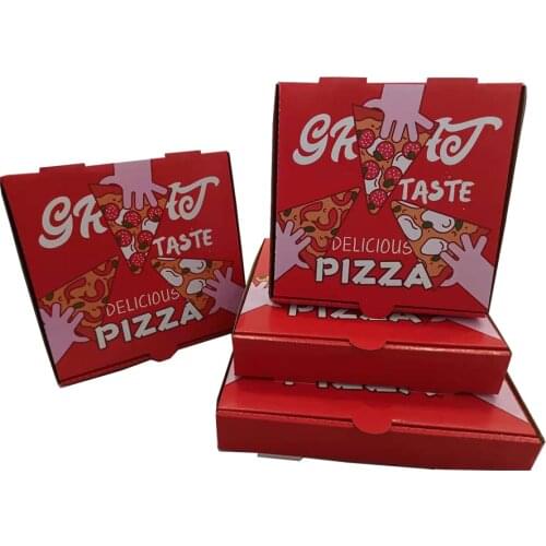 Pizza Boxes, Takeaway Pizza Cake Strong Quality Postal Boxes Brown 7" - 10" inch Easy Fold Full color print