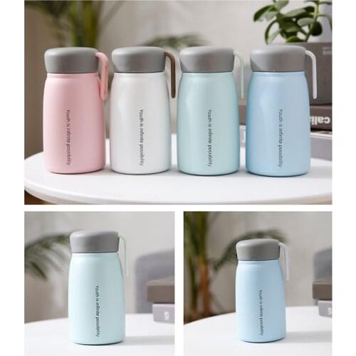 Brief Vacuum Cup Insulated Double Wall 304 Stainless Steel Mugs Children Water bottle 4 Colors