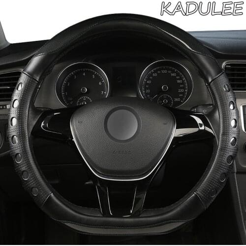 KADULEE Microfiber Leather Car Steering Wheel Cover For Isuzu D Max Trooper Rodeo Mux Ertiga APV Ignis Edition SX4