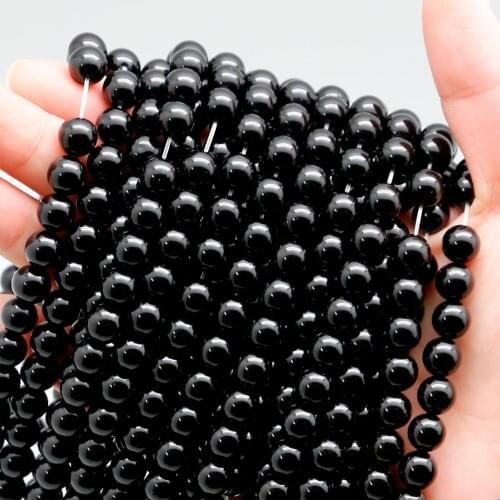 High Quality Natural Black Onyx Bead Round Beads For Jewelry Making 15" Strand 3-12mm Pick Size