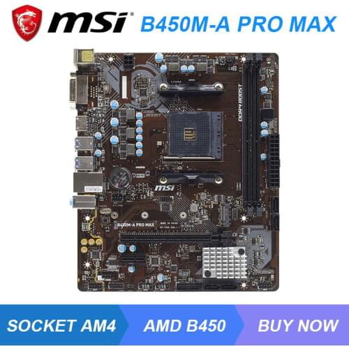 B450M-A PRO MAX For MSI AMD B450 Socket AM4 Motherboard DDR4 32GB M.2 AMD Ryzen Desktop Used Mainboard HDMI PCI-E 3.0 X16 Slot