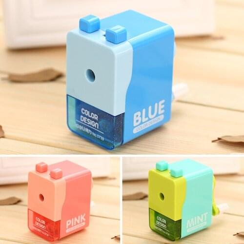Deli 0739 mechanical pencil sharpener new blue green pink mini candy color design pencil sharpener