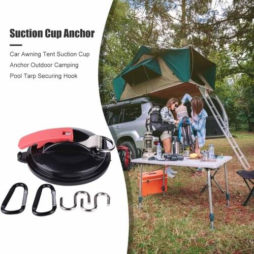 Multifunctional Suction Cup Anchor with 2 Hooks 2 Carabiners Camping Tarp For Car Accessories With Goods Securing Hook
