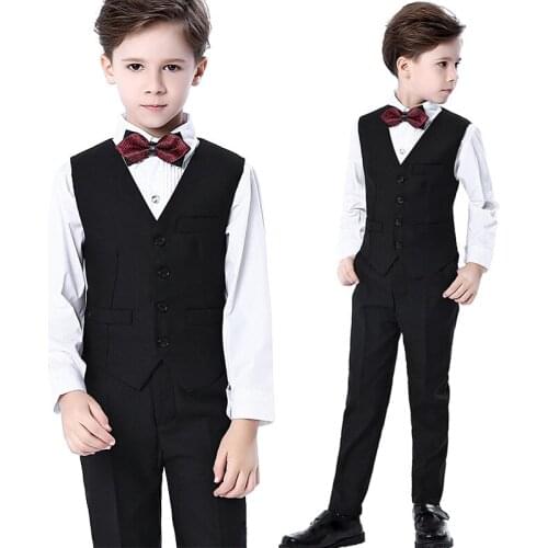 Fashion Coat Boys Suits 4 Piece For Weddings Kids Prom Wedding Clothes For Children Clothing Sets Boy Classic Costume Dresses