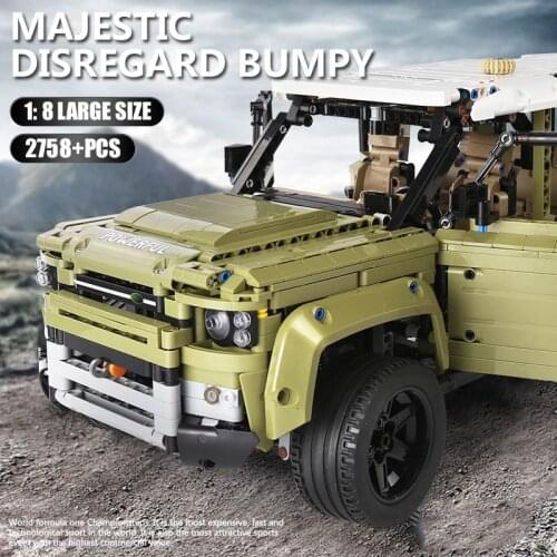 Mould King 13175 The Green Car MOC Off-road Land Car Rover Defender SUV Model Building Blocks Bricks Kids Toys Birthday Gifts