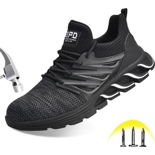 Work Shoes Men Steel toe cap Comfortable Non-slip Wear resistant Protective Work Shoes Male Lightweight Breathable Safety Shoes