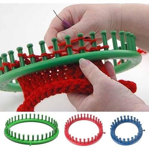 1pcs/Set Weaving Loom Knitting Kit Plastic Pompom Sock Hat Scarf Scarves Maker Plastic Long Handle DIY Weaving Tool Random Color