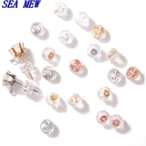 50 PCS 5mm*4.2mm Earrings Set Metal G18K Silicone Earrings Accessories Ear Plugging Earring Back Stopper