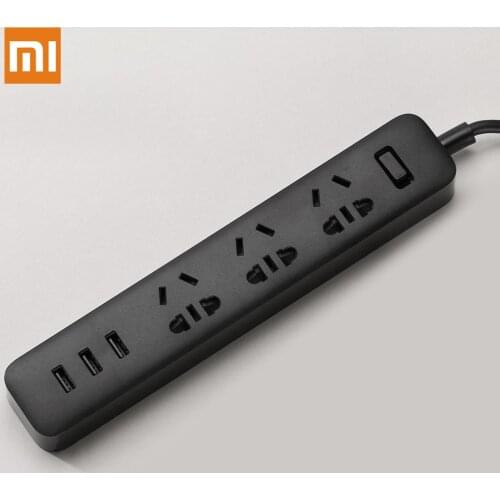 Original Xiaomi Power Strip Socket With 3 Standard Socket 3 USB Port Fast Charging Power Converter Adapter