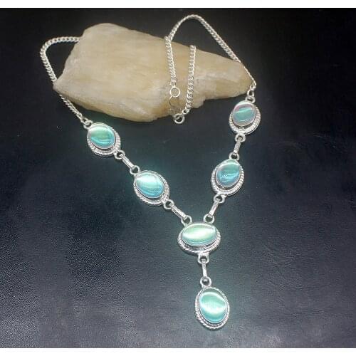 Gemstonefactory Jewelry Big Promotion Unique 925 Silver Natural Colorful Topaz Dazzling Women Chain Necklace 46cm 202101499