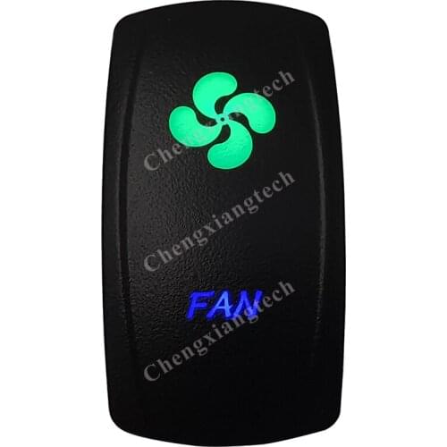 12v/24v Waterproof Marine Grade Boat Car 5P SPST ON-OFF Up Green & Down Blue Led Light Rocker Toggle Switch Fan