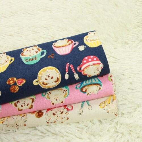 Half yard thicken cotton fabric with cartoon cute panda print, handmade DIY patchwork bag garment cloth 100% cotton B34