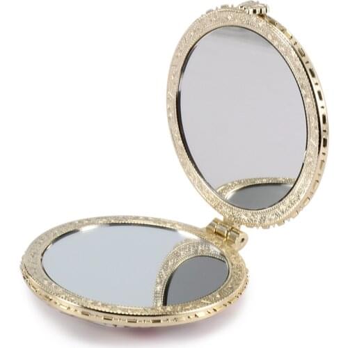 Floral Flower Pattern Printing Portable Double-Sided Folded Mirrors Makeup Mirror Tools Supplies Girls Birthday Gift